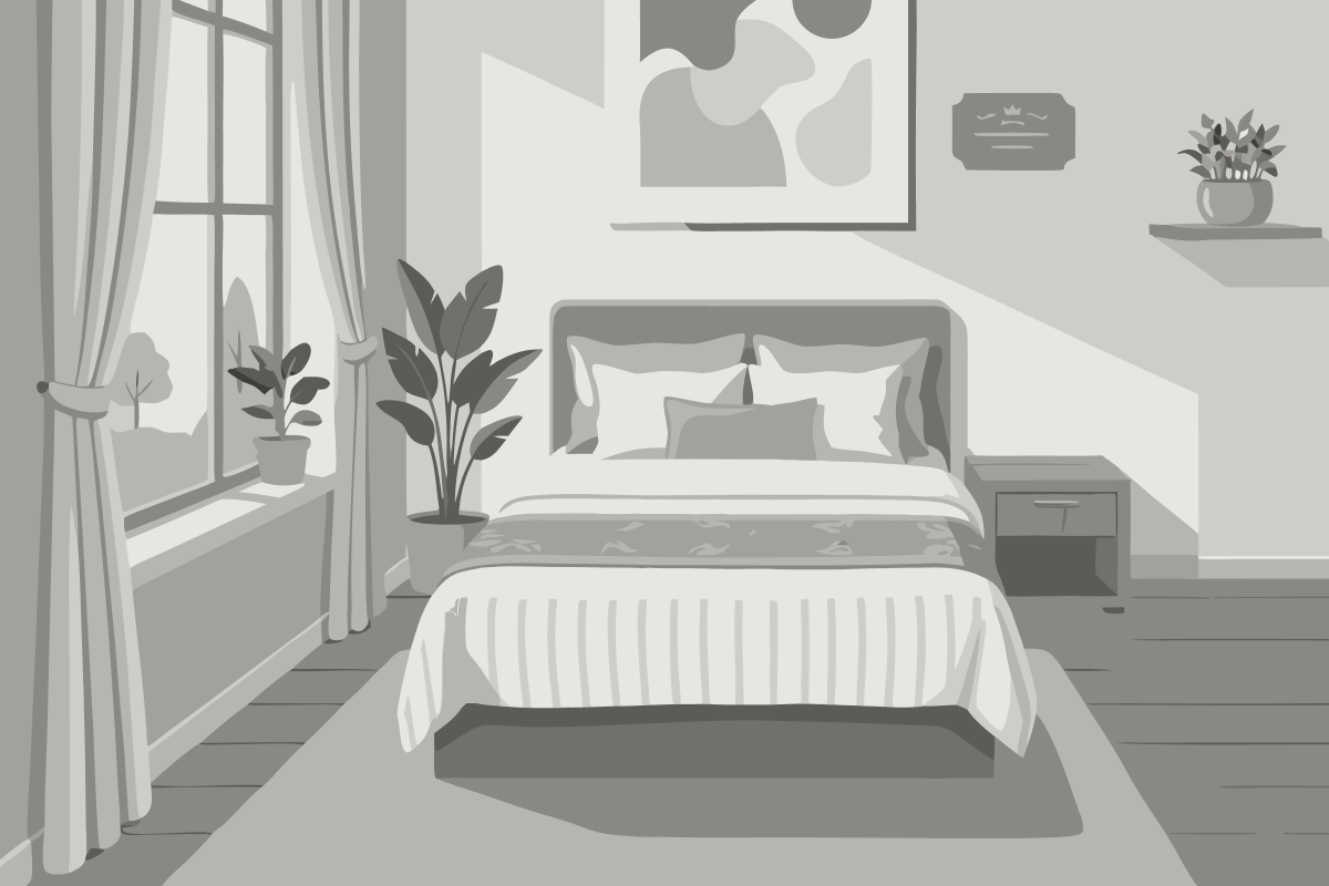 Bed in 8-Bed Female Dormitory Room with Bathroom
